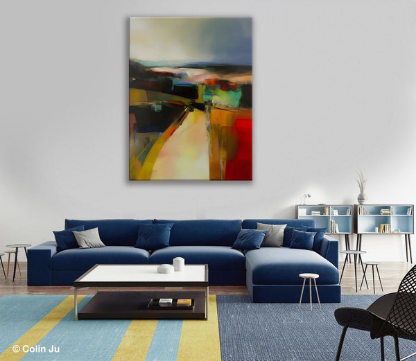 Original Landscape Paintings, Acrylic Painting on Canvas, Extra Large Paintings for Bedroom, Modern Paintings, Large Contemporary Wall Art-Silvia Home Craft