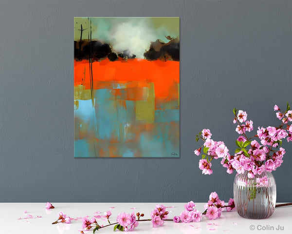 Landscape Canvas Art, Simple Modern Wall Art, Contemporary Acrylic Paintings, Original Abstract Paintings, Large Canvas Painting for Bedroom-Silvia Home Craft