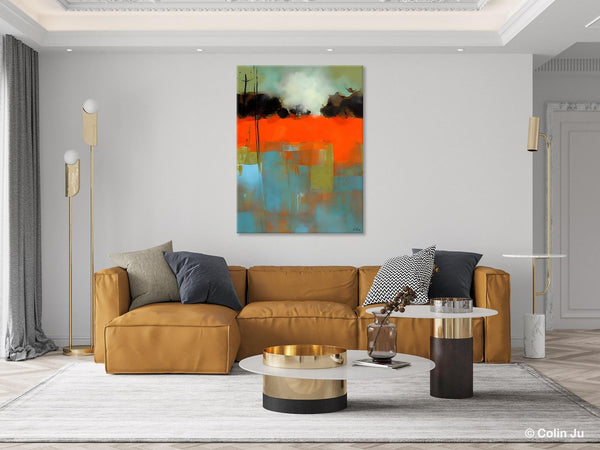 Landscape Canvas Art, Simple Modern Wall Art, Contemporary Acrylic Paintings, Original Abstract Paintings, Large Canvas Painting for Bedroom-Silvia Home Craft