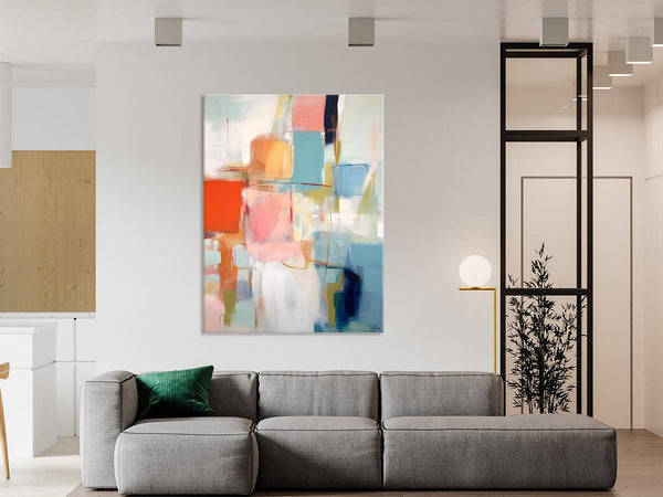 Hand Painted Canvas Art, Original Artowrk, Abstract Wall Paintings, Extra Large Paintings for Dining Room, Contemporary Wall Art Paintings-Silvia Home Craft