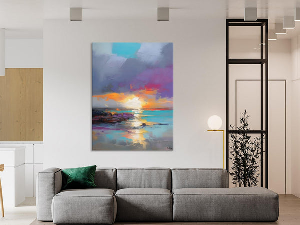 Landscape Paintings for Living Room, Extra Large Modern Wall Art Paintings, Acrylic Painting on Canvas, Original Landscape Abstract Painting-Silvia Home Craft