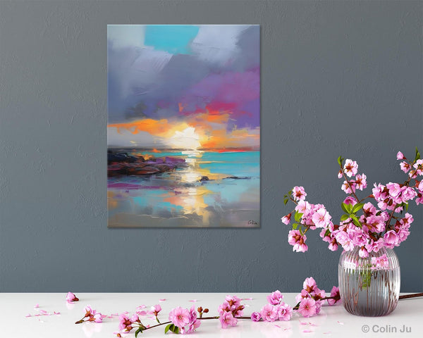 Landscape Paintings for Living Room, Extra Large Modern Wall Art Paintings, Acrylic Painting on Canvas, Original Landscape Abstract Painting-Silvia Home Craft