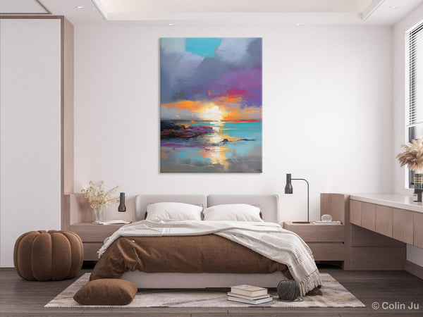 Landscape Paintings for Living Room, Extra Large Modern Wall Art Paintings, Acrylic Painting on Canvas, Original Landscape Abstract Painting-Silvia Home Craft