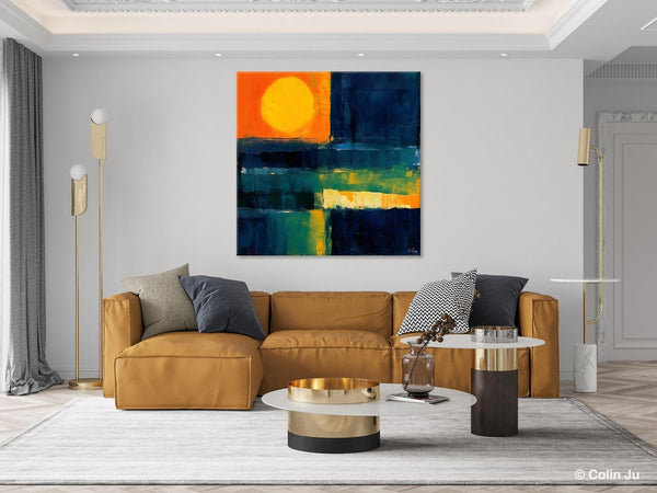 Large Abstract Painting for Dining Room, Modern Acrylic Artwork, Simple Canvas Paintings, Contemporary Canvas Art, Original Modern Wall Art-Silvia Home Craft