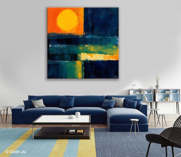 Large Abstract Painting for Dining Room, Modern Acrylic Artwork, Simple Canvas Paintings, Contemporary Canvas Art, Original Modern Wall Art-Silvia Home Craft