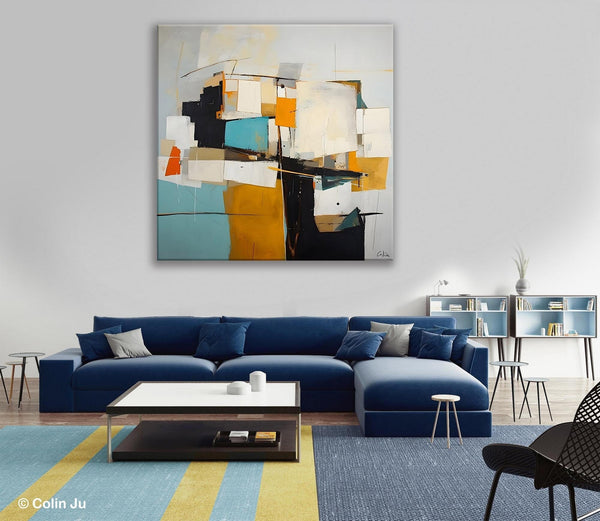 Geometric Original Canvas Wall Art, Contemporary Acrylic Artwork, Hand Painted Canvas Art, Modern Abstract Artwork, Large Abstract Paintings-Silvia Home Craft