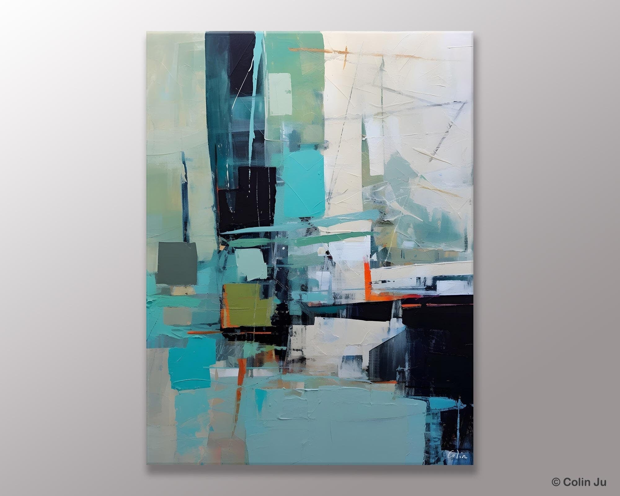 Original Abstract Art, Large Wall Art Painting for Dining Room, Large Modern Canvas Wall Paintings, Hand Painted Acrylic Painting on Canvas-Silvia Home Craft