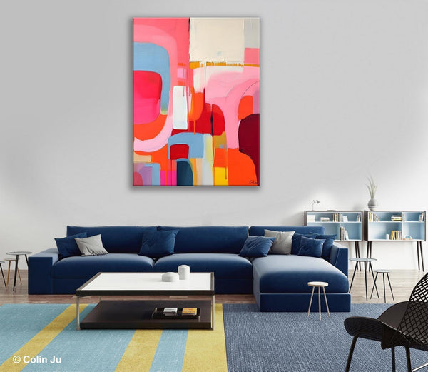 Contemporary Acrylic Painting on Canvas, Simple Abstract Art, Large Painting for Dining Room, Original Canvas Artwork, Wall Art Paintings-Silvia Home Craft