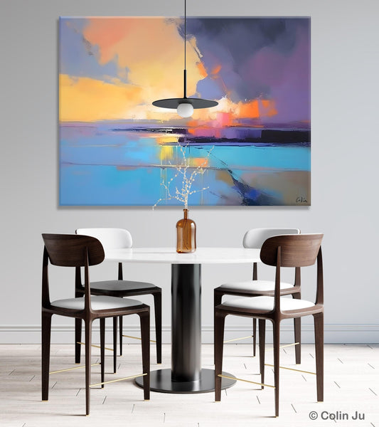 Extra Large Modern Wall Art Paintings, Acrylic Painting on Canvas, Landscape Paintings for Living Room, Original Landscape Abstract Painting-Silvia Home Craft