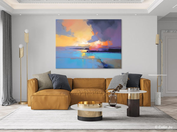 Extra Large Modern Wall Art Paintings, Acrylic Painting on Canvas, Landscape Paintings for Living Room, Original Landscape Abstract Painting-Silvia Home Craft