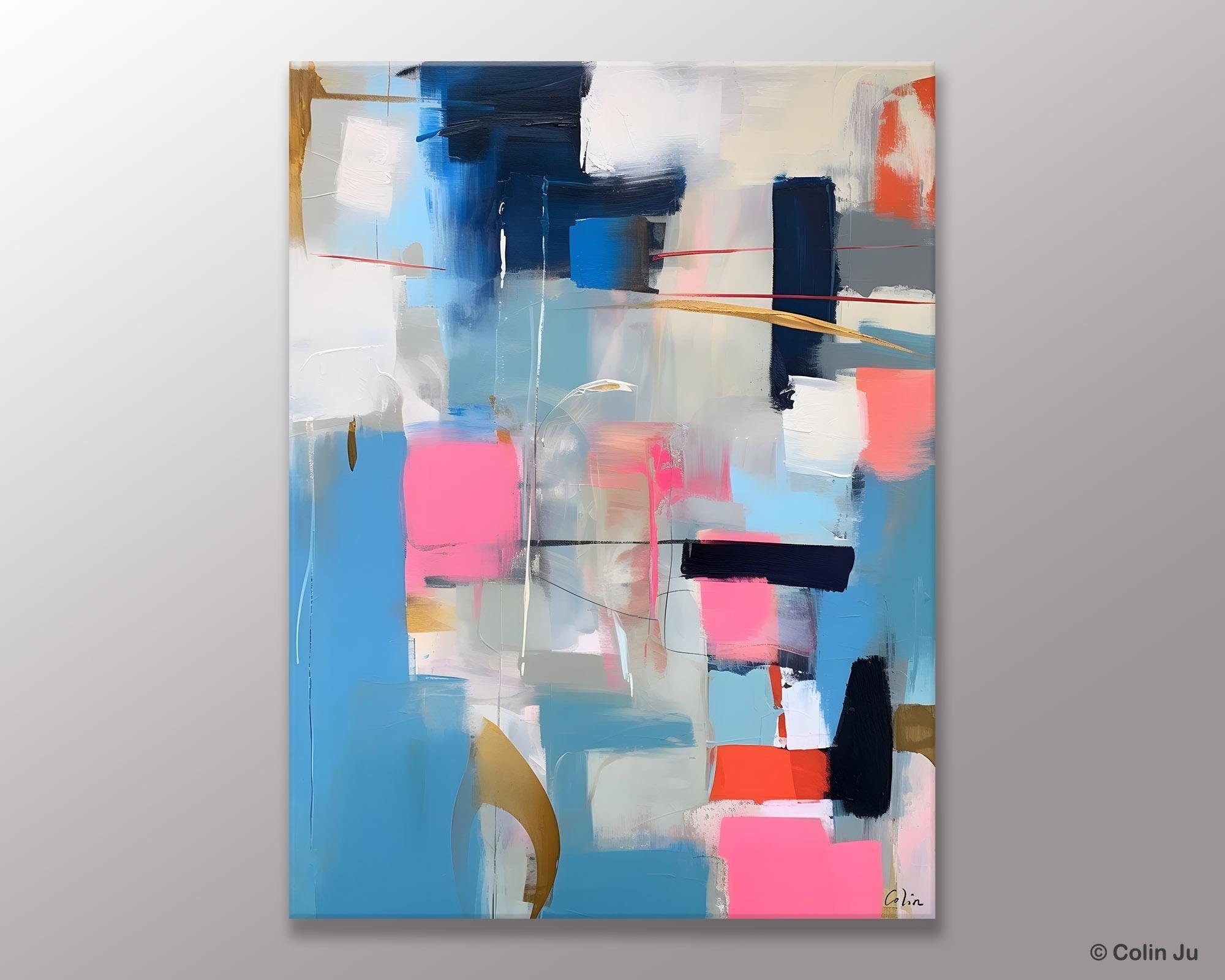 Modern Wall Art Paintings, Canvas Paintings for Bedroom, Contemporary Acrylic Painting on Canvas, Large Original Art, Buy Wall Art Online-Silvia Home Craft