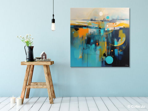Extra Large Abstract Painting for Living Room, Acrylic Canvas Paintings, Original Modern Wall Art, Oversized Contemporary Acrylic Paintings-Silvia Home Craft