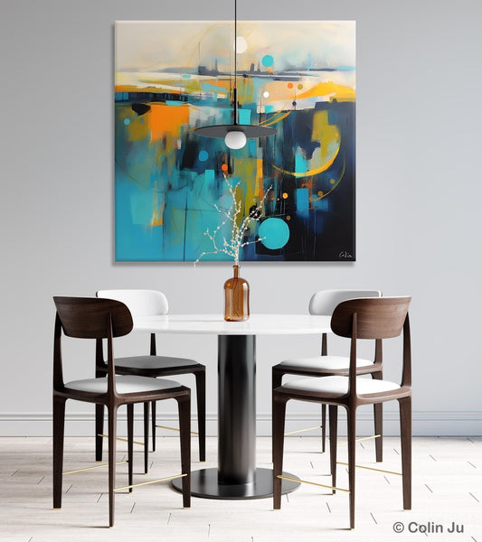 Extra Large Abstract Painting for Living Room, Acrylic Canvas Paintings, Original Modern Wall Art, Oversized Contemporary Acrylic Paintings-Silvia Home Craft