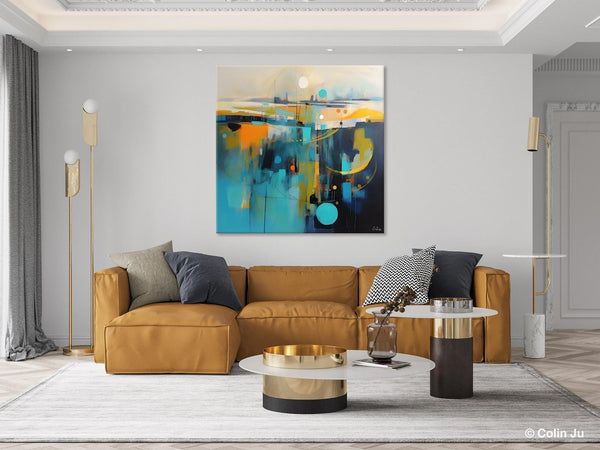Extra Large Abstract Painting for Living Room, Acrylic Canvas Paintings, Original Modern Wall Art, Oversized Contemporary Acrylic Paintings-Silvia Home Craft