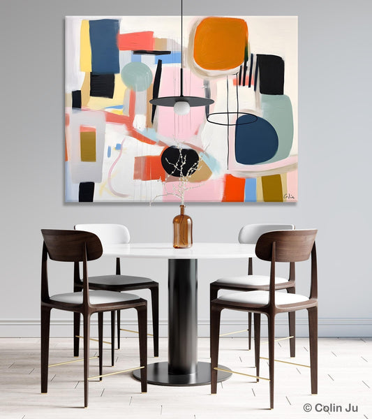 Abstract Canvas Paintings, Extra Large Canvas Painting for Living Room, Original Acrylic Wall Art, Oversized Contemporary Acrylic Paintings-Silvia Home Craft
