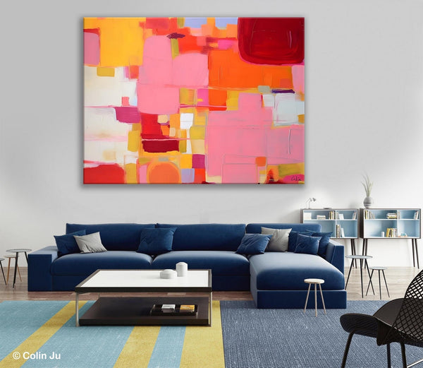 Original Acrylic Wall Art, Oversized Contemporary Acrylic Paintings, Abstract Canvas Paintings, Extra Large Canvas Painting for Living Room-Silvia Home Craft
