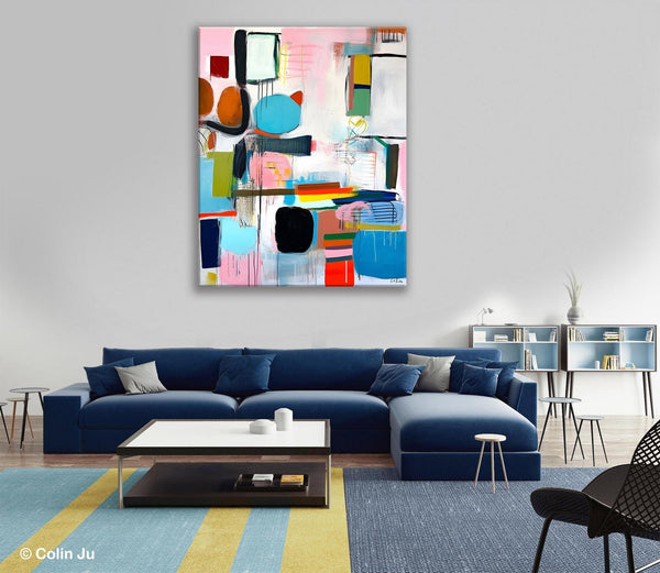 Original Acrylic Wall Art, Oversized Contemporary Acrylic Paintings, Abstract Canvas Paintings, Extra Large Canvas Painting for Living Room-Silvia Home Craft