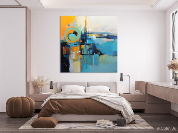 Modern Acrylic Paintings, Large Abstract Painting for Bedroom, Original Modern Wall Art Paintings, Oversized Contemporary Canvas Paintings-Silvia Home Craft