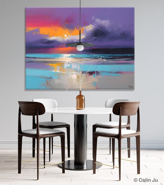 Abstract Landscape Paintings, Modern Abstract Wall Art, Extra Large Canvas Painting for Dining Room, Original Canvas Wall Art Paintings-Silvia Home Craft