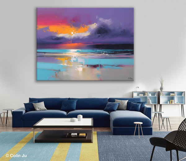 Abstract Landscape Paintings, Modern Abstract Wall Art, Extra Large Canvas Painting for Dining Room, Original Canvas Wall Art Paintings-Silvia Home Craft