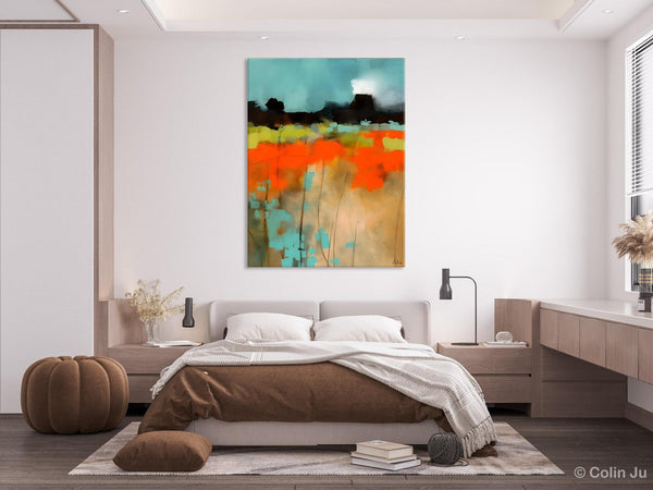 Modern Abstract Wall Art, Extra Large Canvas Painting for Dining Room, Original Canvas Wall Art Paintings, Abstract Landscape Paintings-Silvia Home Craft