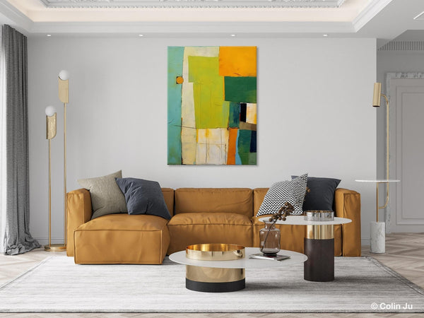 Simple Modern Wall Art, Oversized Contemporary Acrylic Paintings, Extra Large Canvas Painting for Living Room, Original Abstract Paintings-Silvia Home Craft