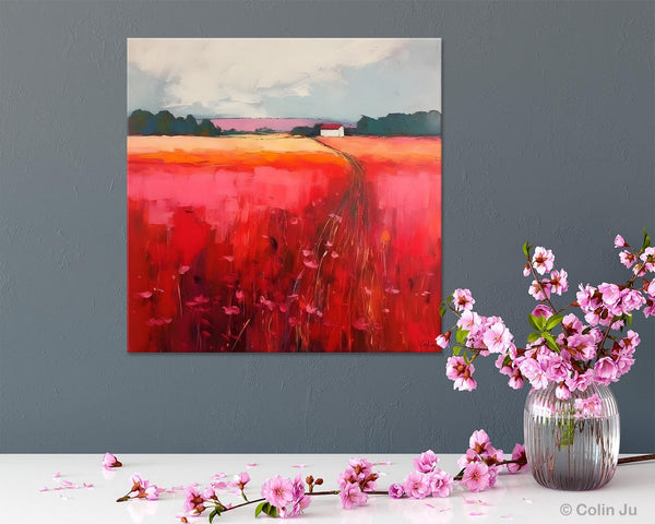 Original Landscape Paintings, Oversized Modern Wall Art Paintings, Modern Acrylic Artwork on Canvas, Large Abstract Painting for Living Room-Silvia Home Craft