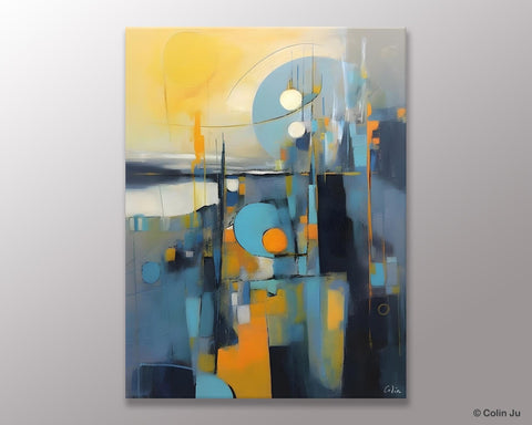 Extra Large Painting for Sale, Oversized Contemporary Acrylic Paintings, Extra Large Canvas Painting for Bedroom, Original Abstract Painting-Silvia Home Craft