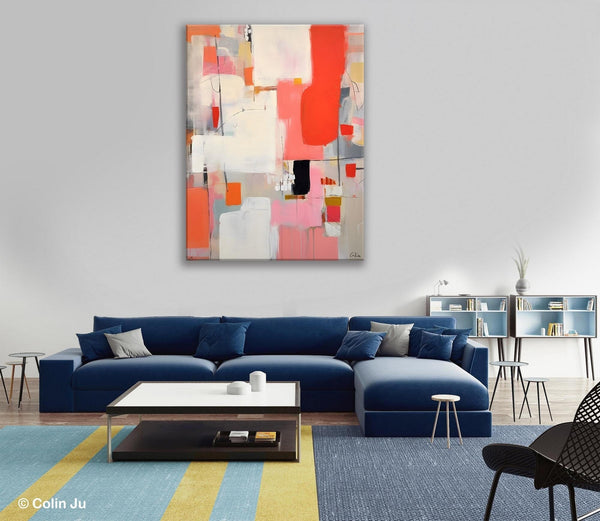Extra Large Painting on Canvas, Huge Contemporary Acrylic Paintings, Extra Large Canvas Painting for Bedroom, Original Abstract Wall Art-Silvia Home Craft