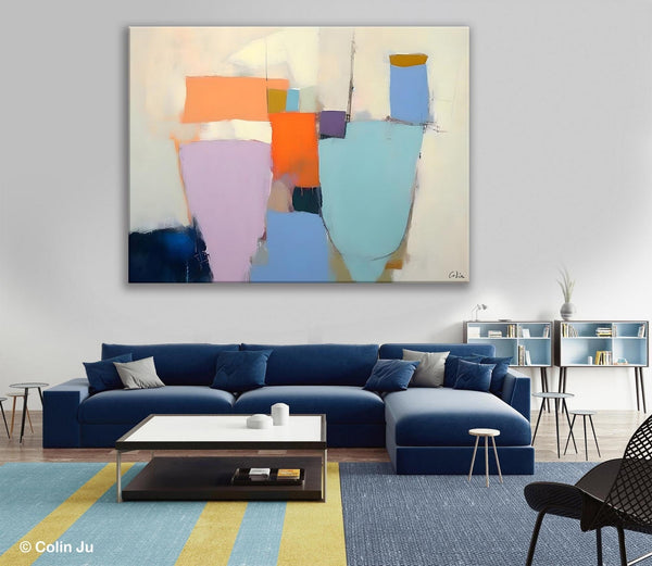 Simple Wall Painting Ideas for Living Room, Extra Large Painting on Canvas, Contemporary Acrylic Art, Original Abstract Wall Art Paintings-Silvia Home Craft