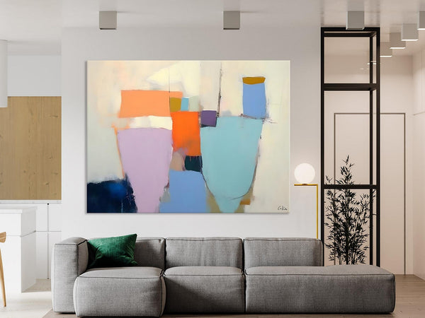 Simple Wall Painting Ideas for Living Room, Extra Large Painting on Canvas, Contemporary Acrylic Art, Original Abstract Wall Art Paintings-Silvia Home Craft