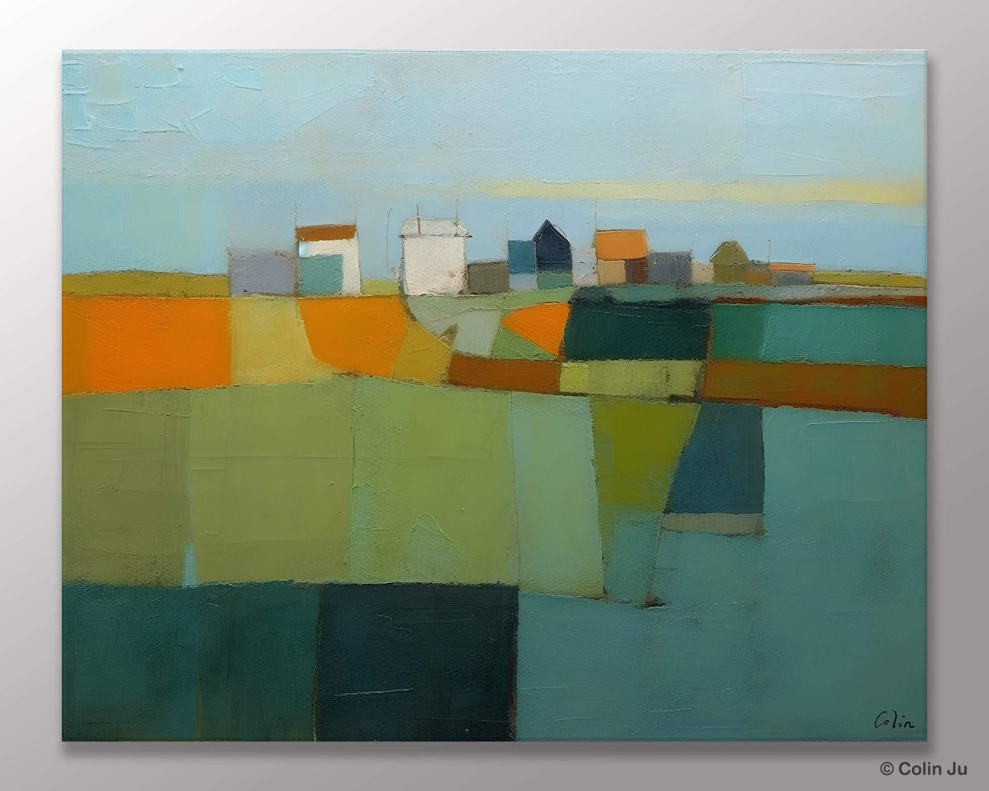 Abstract Landscape Painting on Canvas, Extra Large Landacape Wall Art for Living Room, Original Abstract Wall Art, Acrylic Painting for Sale-Silvia Home Craft