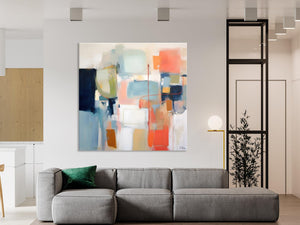 Large Abstract Painting for Bedroom, Original Modern Paintings, Contemporary Canvas Art, Modern Acrylic Artwork, Buy Art Paintings Online-Silvia Home Craft