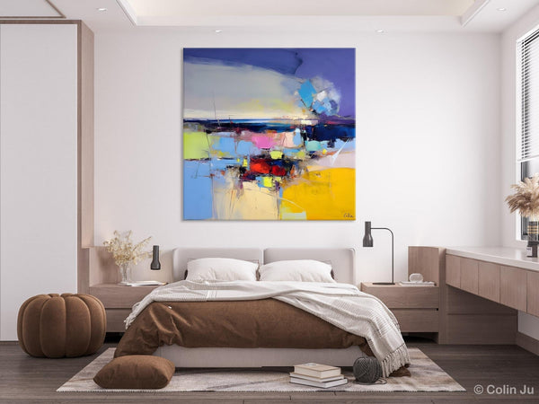 Landscape Abstract Paintings, Original Canvas Wall Art Paintings, Modern Canvas Painting for Dining Room, Acrylic Painting on Canvas-Silvia Home Craft