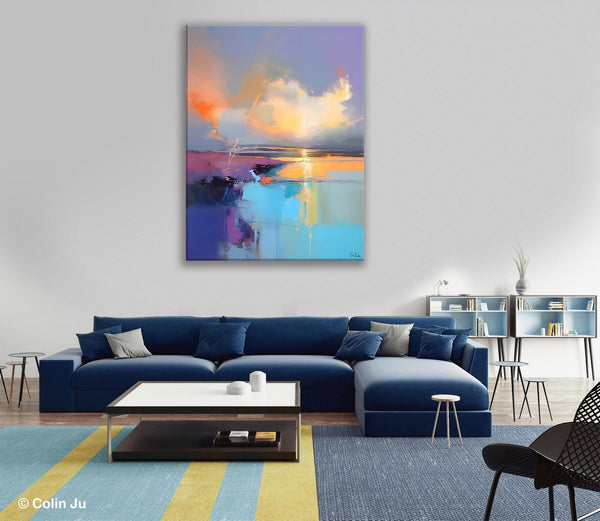 Original Landscape Paintings, Modern Paintings, Large Contemporary Wall Art, Acrylic Painting on Canvas, Extra Large Paintings for Bedroom-Silvia Home Craft