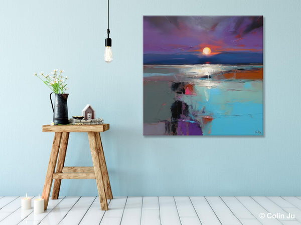 Original Canvas Wall Art Paintings, Modern Canvas Painting for Living Room, Acrylic Painting on Canvas, Landscape Abstract Paintings-Silvia Home Craft