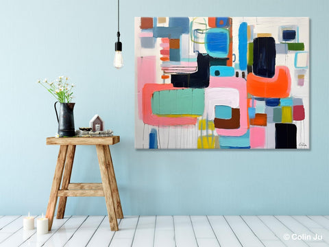 Contemporary Acrylic Paintings, Modern Wall Art Ideas for Living Room, Extra Large Canvas Paintings, Original Abstract Painting, Impasto Art-Silvia Home Craft