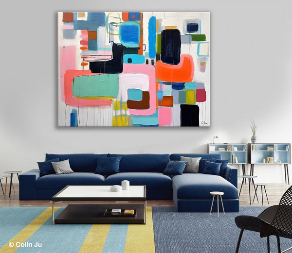 Contemporary Acrylic Paintings, Modern Wall Art Ideas for Living Room, Extra Large Canvas Paintings, Original Abstract Painting, Impasto Art-Silvia Home Craft