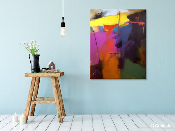 Extra Large Abstract Painting for Dining Room, Large Original Abstract Wall Art, Contemporary Acrylic Paintings, Abstract Painting on Canvas-Silvia Home Craft