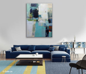 Large Contemporary Wall Art, Acrylic Painting on Canvas, Modern Paintings, Extra Large Paintings for Dining Room, Original Abstract Painting-Silvia Home Craft