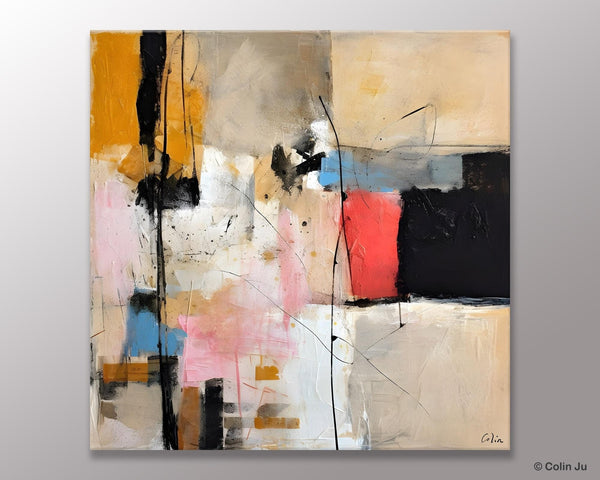 Contemporary Canvas Art, Modern Acrylic Artwork, Original Modern Paintings, Heavy Texture Canvas Art, Large Abstract Painting for Bedroom-Silvia Home Craft