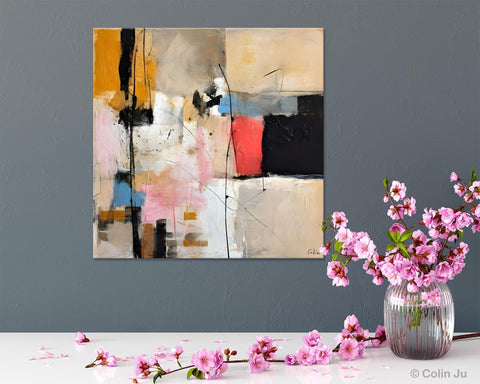 Contemporary Canvas Art, Modern Acrylic Artwork, Original Modern Paintings, Heavy Texture Canvas Art, Large Abstract Painting for Bedroom-Silvia Home Craft