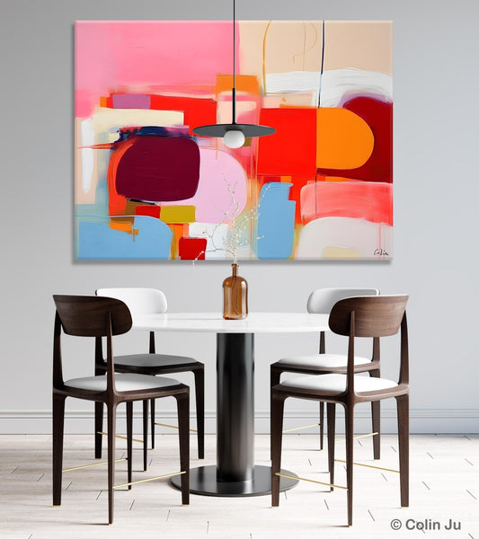 Extra Large Canvas Paintings, Original Abstract Art, Modern Wall Art Ideas for Dining Room, Impasto Painting, Contemporary Acrylic Paintings-Silvia Home Craft