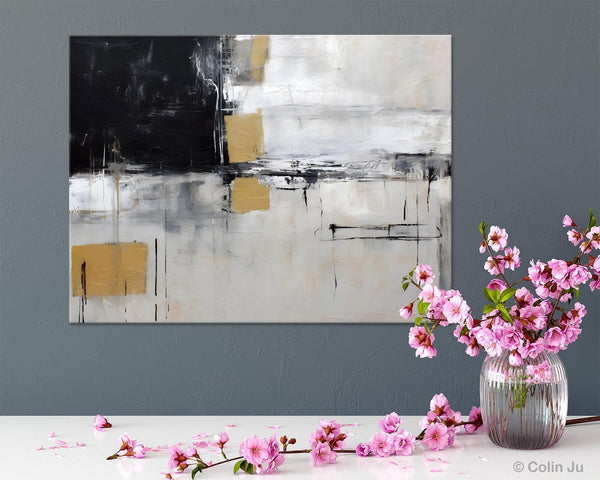 Original Abstract Art, Modern Wall Art Ideas for Bedroom, Extra Large Canvas Paintings, Impasto Art Painting, Contemporary Acrylic Paintings-Silvia Home Craft