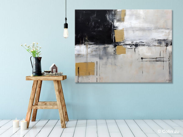 Original Abstract Art, Modern Wall Art Ideas for Bedroom, Extra Large Canvas Paintings, Impasto Art Painting, Contemporary Acrylic Paintings-Silvia Home Craft