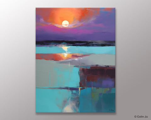 Extra Large Painting on Canvas, Oversized Contemporary Acrylic Painting, Extra Large Canvas Painting for Bedroom, Original Abstract Painting-Silvia Home Craft