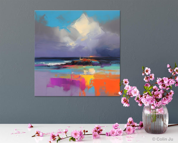 Landscape Canvas Paintings, Modern Canvas Wall Art Paintings, Original Canvas Painting for Living Room, Acrylic Painting on Canvas-Silvia Home Craft