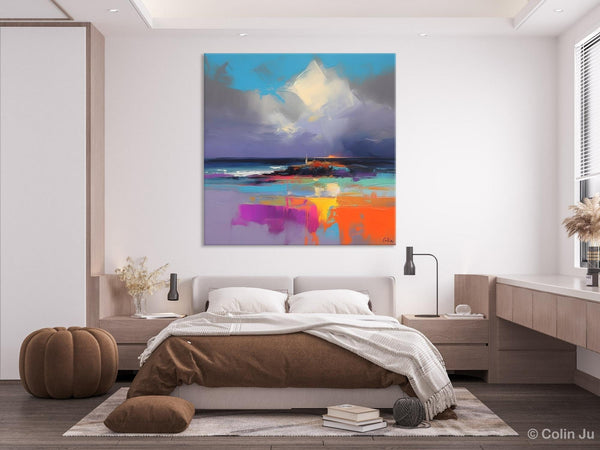 Landscape Canvas Paintings, Modern Canvas Wall Art Paintings, Original Canvas Painting for Living Room, Acrylic Painting on Canvas-Silvia Home Craft