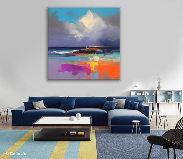 Landscape Canvas Paintings, Modern Canvas Wall Art Paintings, Original Canvas Painting for Living Room, Acrylic Painting on Canvas-Silvia Home Craft