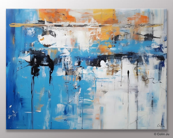 Oversized Canvas Paintings, Original Abstract Art, Modern Wall Art Ideas for Living Room, Palette Knife Painting, Contemporary Acrylic Art-Silvia Home Craft